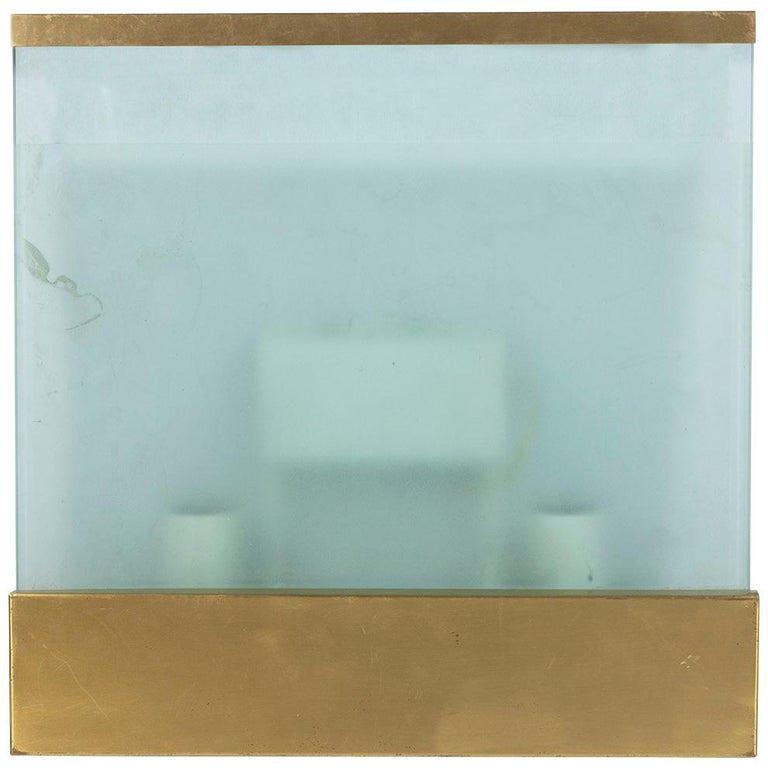 Angelo BROTTO (1914-2002) pour ESPERIA - vers: Angelo BROTTO (1914-2002) pour ESPERIA - vers 1970Applique en verre et métal 45 x 45 x 5 cm * Vendu sur désignation (disponible à l’étude après la vente sans frais suppl