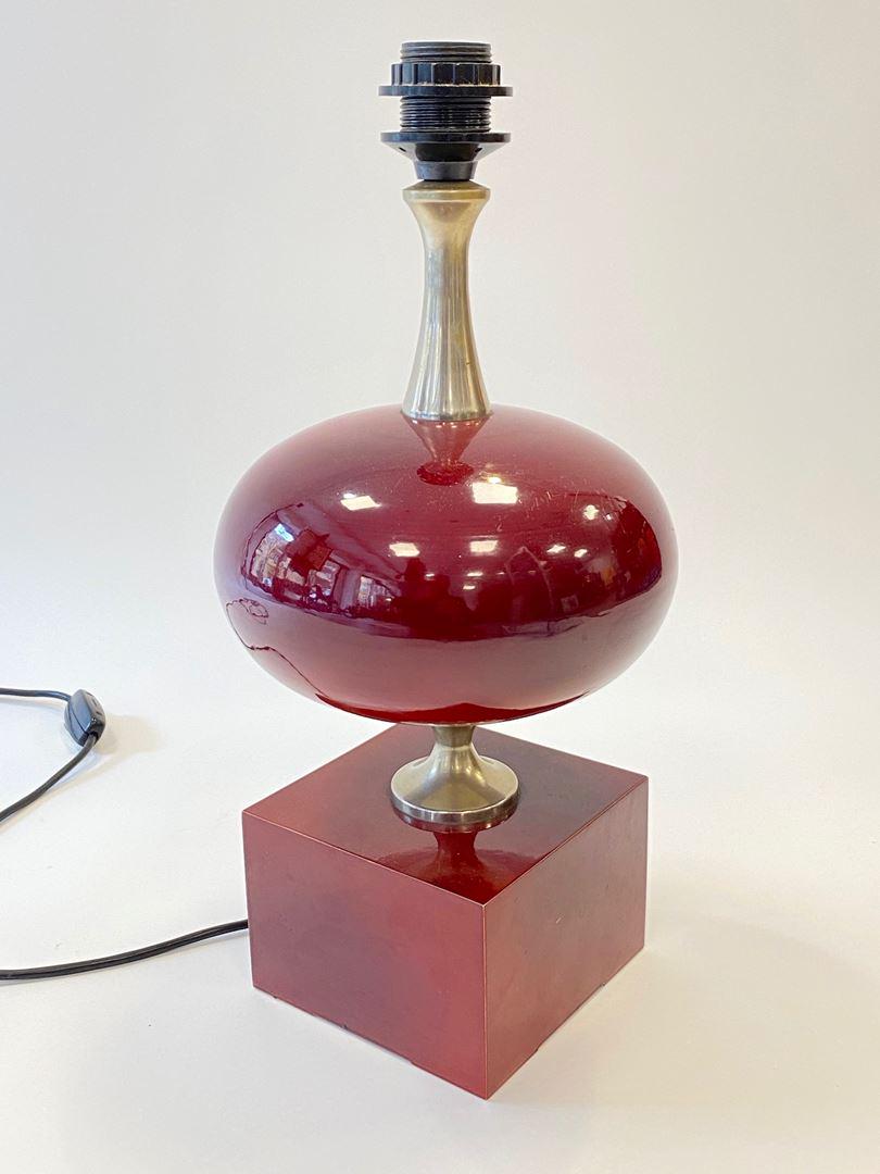 Philippe BARBIER (XX), dans le goût dePied de: Philippe BARBIER (XX), dans le goût dePied de lampe en métal laqué bordeauH : 40 cm (sans la douille)