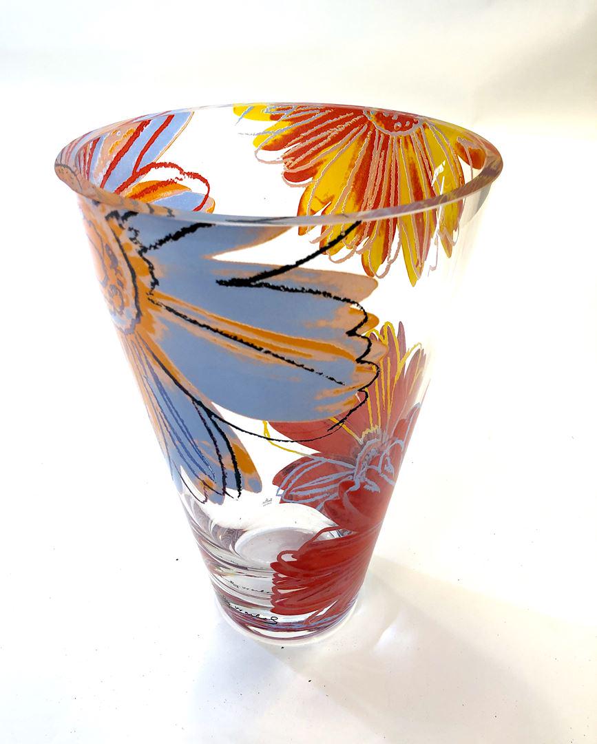 Andy WARHOL (1928-1987) pour ROSENTHAL Studio line: Vase en verre « Flower » Signé à la base 30 x 19,5 cm