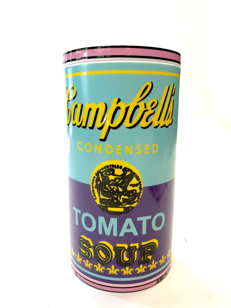 Andy WARHOL (1928-1987) pour ROSENTHAL Studio Line: Vase cylindrique en faïence Campbell Tomato Soup - 2010 H : 32 cm