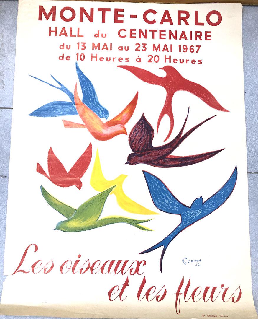 Affiche Monte Carlo  Les oiseaux et les fleurs 1967 (1 of 1)