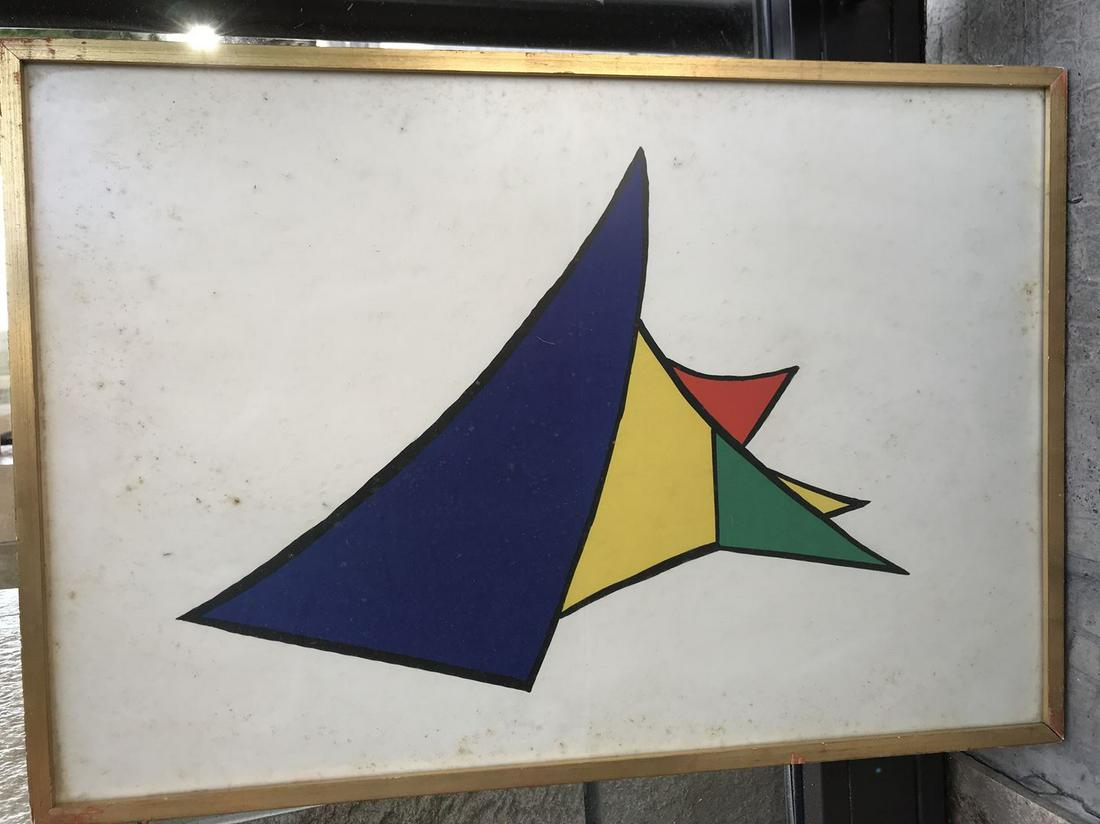 Alexander CALDER (1898-1976) Ensemble de quatre piè: Alexander CALDER (1898-1976) Ensemble de quatre pièces encadrées dont une « Derrière Le Miroir »