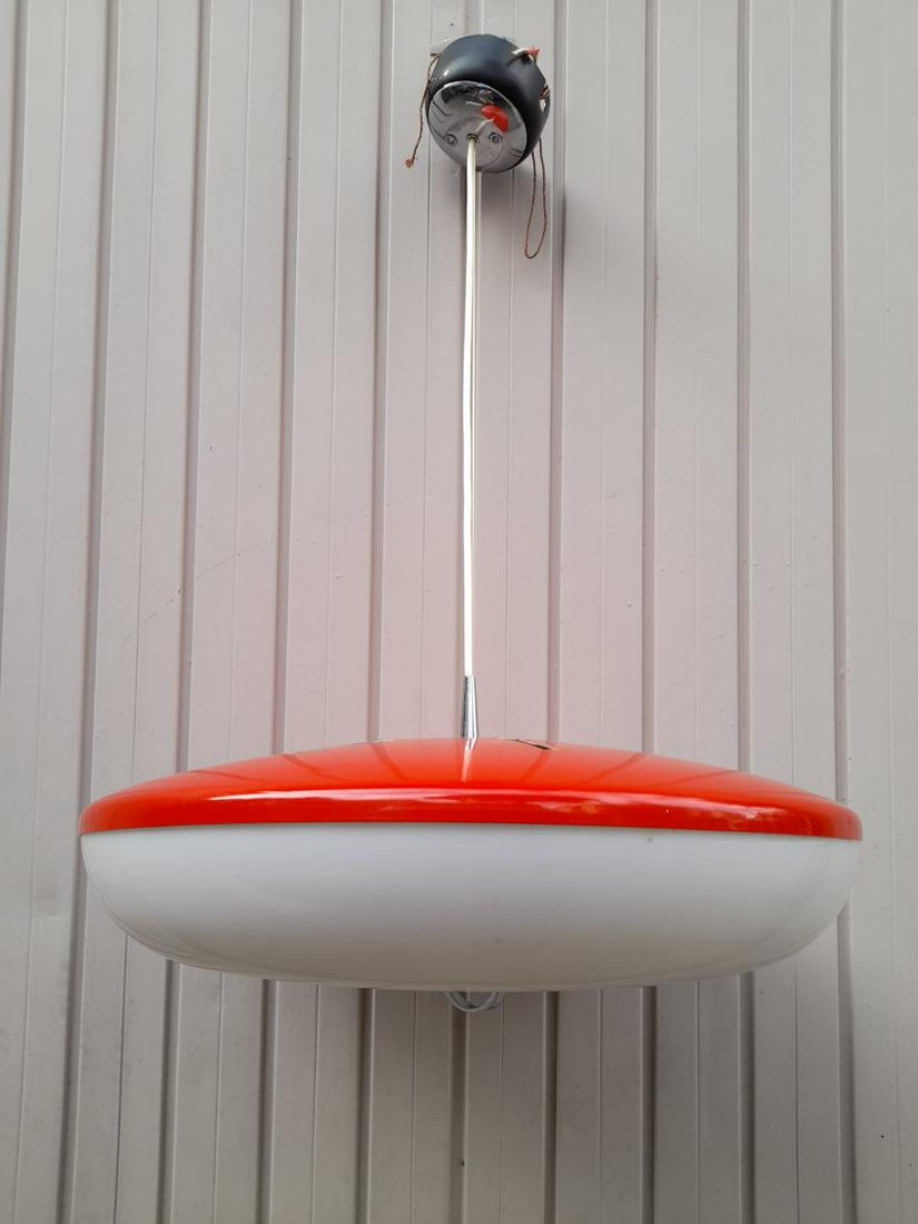 STILNOVO Lustre de forme soucoupe en métal (1 of 3)