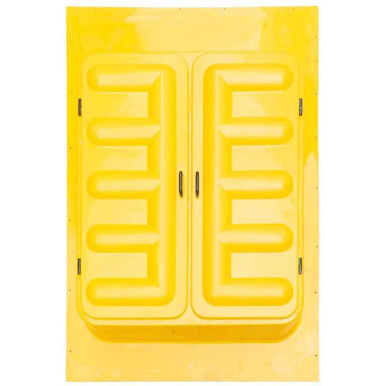 EDITION SOMOP, Vers 1970 Grande armoire en plastique moulé jaune 214 x 165 x 40 cm * Vendu (1 of 8)