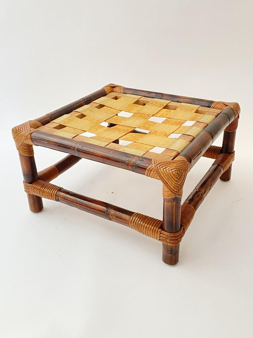 AUDOUX & MINET - POUF EN ROTIN (1 of 1)