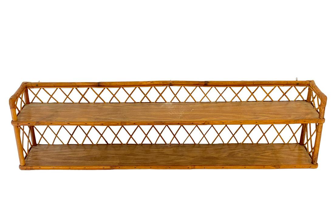 AUDOUX & MINET - ÉTAGÈRE D'APPLIQUE EN ROTIN (1 of 2)