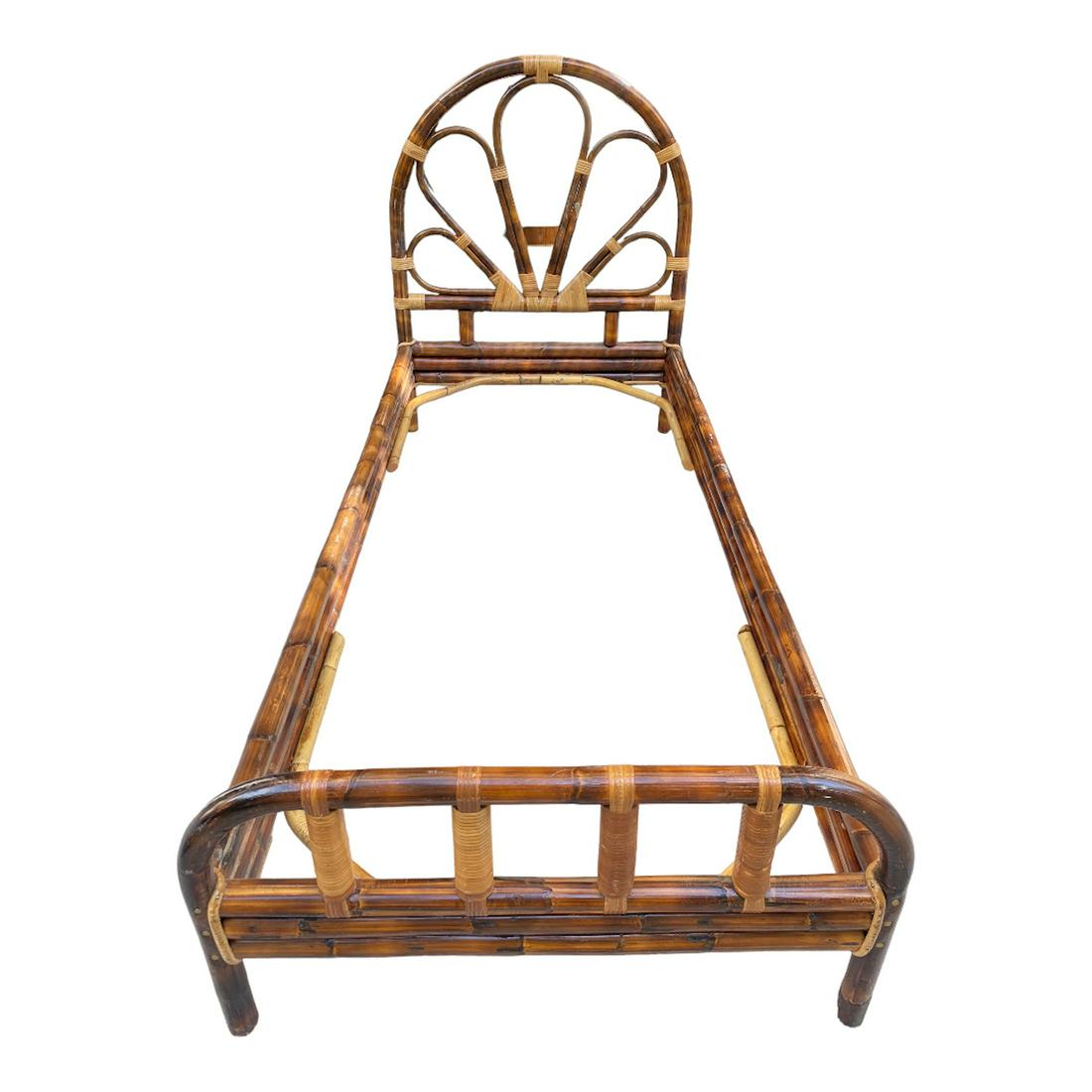 AUDOUX & MINET - CADRE DE LIT 1 PLACE EN ROTIN (1 of 2)