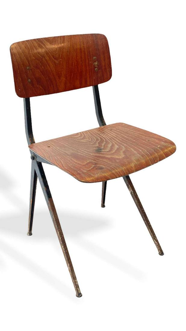 KOOISTRA & KRAMER - CHAISE MODÈLE "S201": Ynske KOOISTRA et Friso KRAMER (XXème siècle) - Édition Marko des années 1960 Chaise Modèle S201 à structure en métal plié et laqué en forme de compas qui