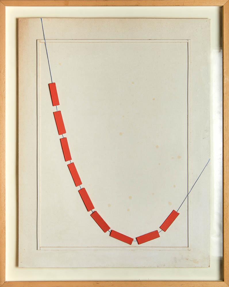 CHUBAC - MOBILE FICELLE: Albert CHUBAC (1925-2008) Mobile ficelle découpage carton Gouache 65 x 51 cm * Vendu sur désignation