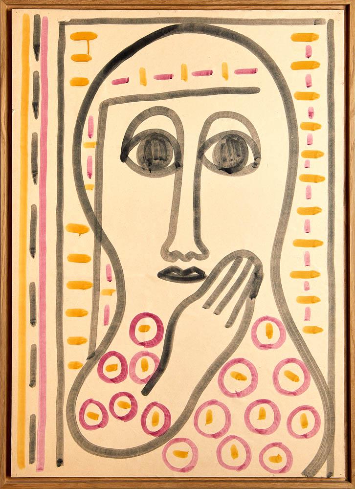 CHUBAC - GOUACHE SUR PAPIER: Albert CHUBAC (1925-2008) Gouache sur papier 85 x 60 cm * Vendu sur désignation