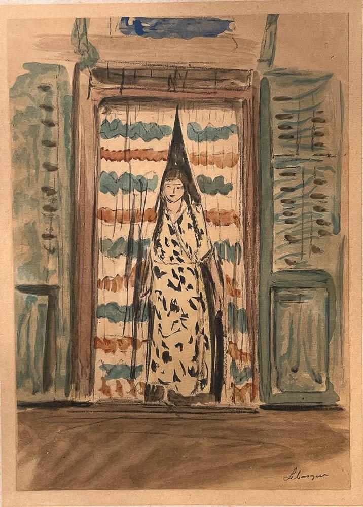 LABASQUE - FEMME À LA FENÊTRE: Henri LEBASQUE (1865-1937)Femme à la fenêtre Lithographie en couleurs sur papier. Signé en bas à droite 29 x 21 cm