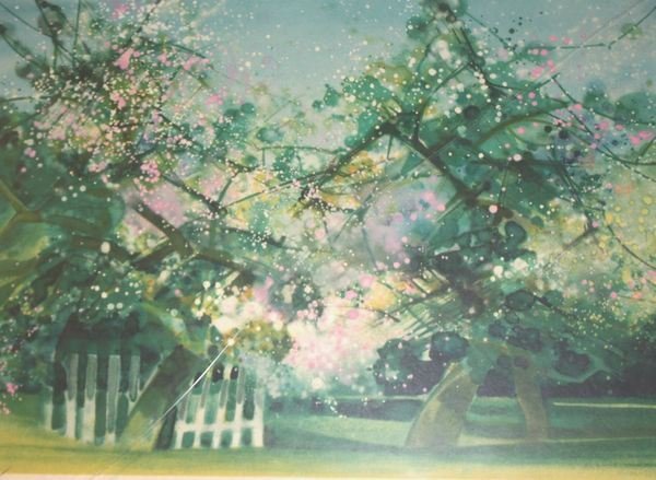 Camille HILAIRE (1916-2004) Arbres en fleurs Lithograph: Camille HILAIRE (1916-2004) Arbres en fleurs Lithographie en couleur sur papier japon signé en bas a droite Numéroté 90/125 en bas a gauche. 51 x 66 cm