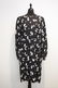 HANAE MORI - Robe en coton noir à décor de feuillage bl