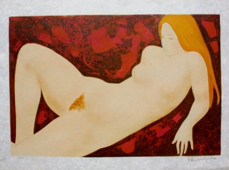 Alain BONNEFOIT (1937) Nu féminin Lithographie en: Alain BONNEFOIT (1937) Nu féminin Lithographie en couleurs sur papier japon. Signé en bas à droite . Numéroté 40/70 en bas à gauche 49 x 64 ,5 cm