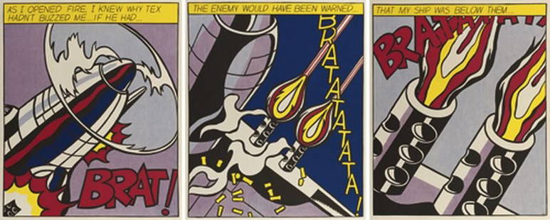 Roy LICHTENSTEIN (1923-1997) As I Opened Fire: Roy LICHTENSTEIN (1923-1997) As I Opened Fire Sérigraphie en couleur sur papier. Signé en bas à droite. 63 x 74 cm (légère coupure)