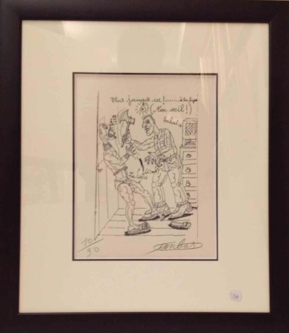 Robert COMBAS (1957) Plus jamais ça Eau forte en noir s: Robert COMBAS (1957) Plus jamais ça Eau forte en noir sur papier. Signé en bas à droite. Numéroté 54/90 en bas à gauche. 24 x 30 cm