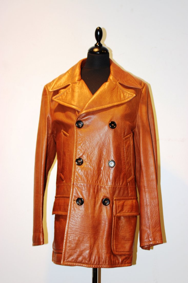 DOLCE GABBANA veste en cuir marron, taille 48, bon état: DOLCE GABBANA veste en cuir marron, taille 48, bon état