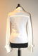 CELINE Chemisier en coton blanc, découpes surpiquées, - 2