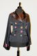 KENZO Veste en soie noire, manches kimono, doublures en
