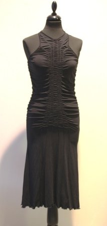Thierry MUGLER Robe moulante sans manches, en stretch: Thierry MUGLER Robe moulante sans manches, en stretch noir structuré
