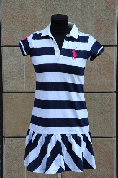RALPH LAUREN Robe en coton rayé ivoire et Bleu marine: RALPH LAUREN Robe en coton rayé ivoire et Bleu marine Taille 12 ans Bon état