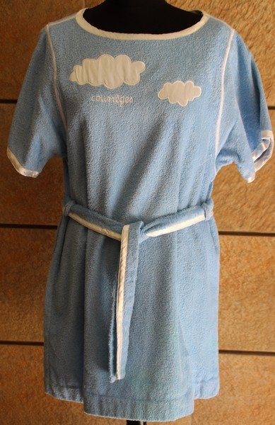 COURREGES Robe courte sortie de bain en éponge bleue: COURREGES Robe courte sortie de bain en éponge bleue taille 40 Bon état