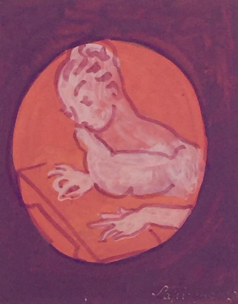 Charles LAPICQUE (1898-1988) Femme brodant - 1960: Charles LAPICQUE (1898-1988) Femme brodant - 1960 Feutres sur papier avec rehauts de gouache . Signé et daté en bas à droite 23 x 18 cm