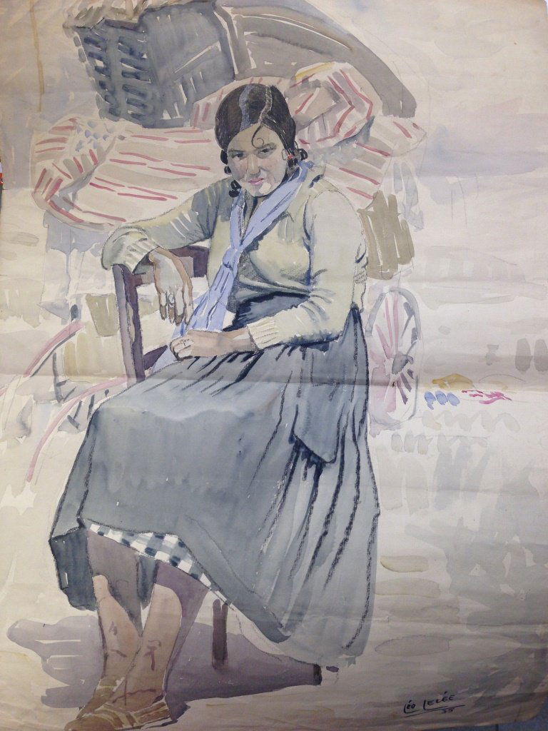 Lo LELE (1872-1947) Portrait de dame, 1935 Fusain et (1 of 1)