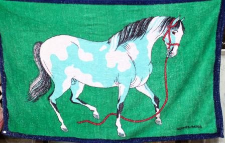 HERMES Serviette de plage  dcor de cheval, dominante (1 of 1)