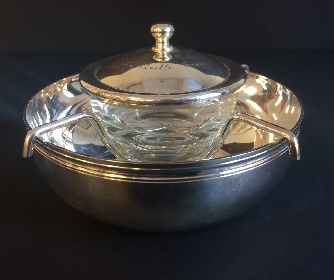 CHRISTOFLE "La vieille Bastide" Service caviar en: CHRISTOFLE "La vieille Bastide" Service caviar en mtal argent 8 x 15 cm