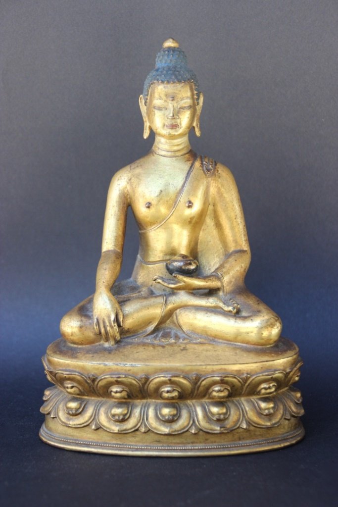 TIBET - XIXème - XXème siècle Buddha assis en bronze (1 of 4)