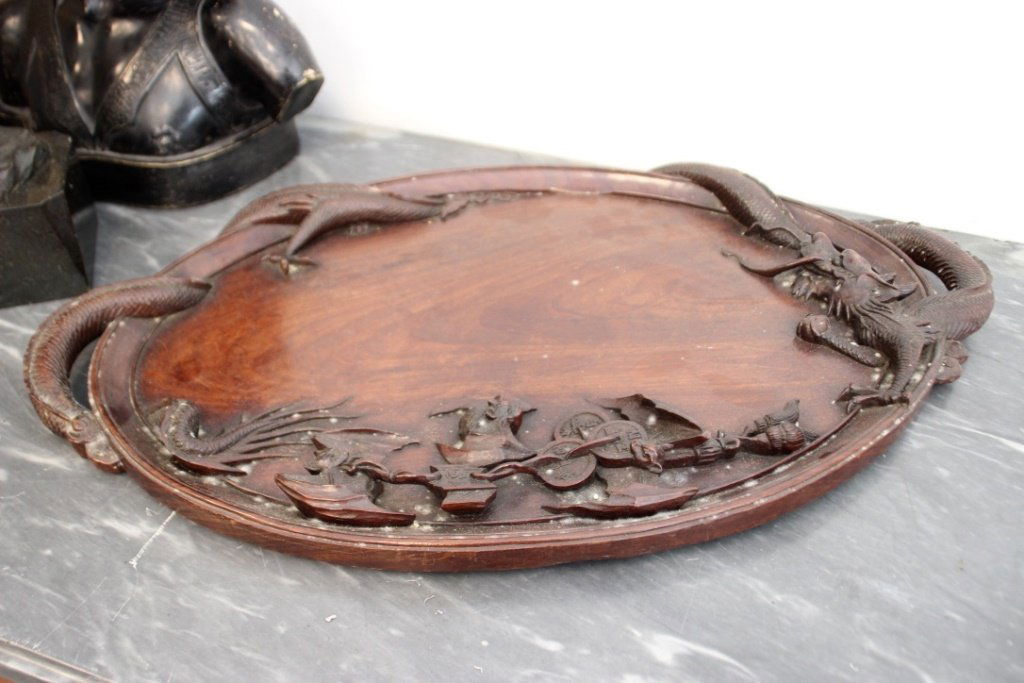 Travail extrème oriental du XIXème siècle Plateau à (1 of 2)