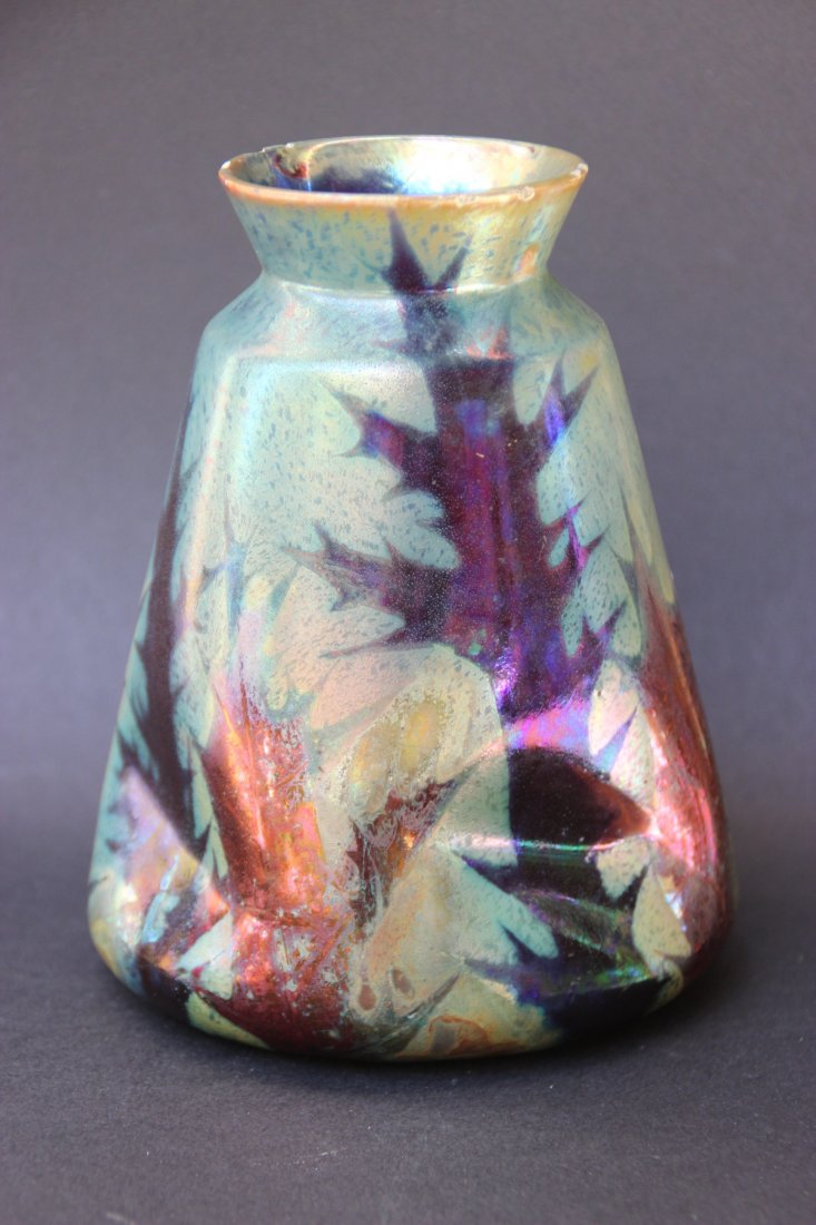 CLEMENT MASSIER (1844-1917)  Vase tronconique en (1 of 2)