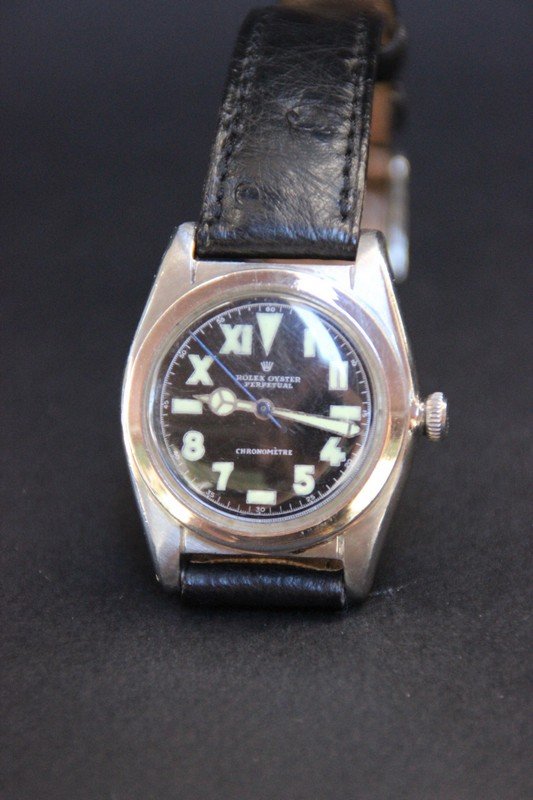 ROLEX - années 1940 Montre bracelet pour homme en acier (1 of 1)