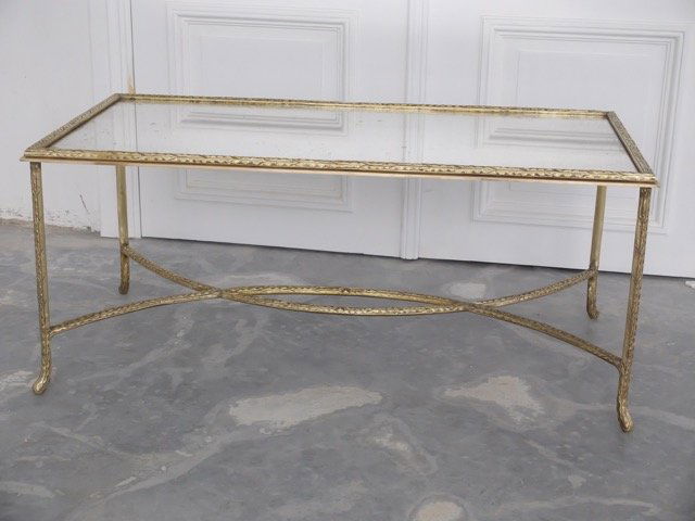 BAGUES - vers 1965 Table basse à plateau rectangulaire (1 of 1)