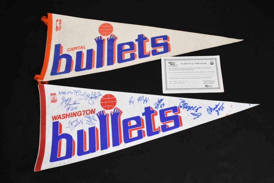(2) 1980's NBA Bullets Basketball Pennants (1 of 6)