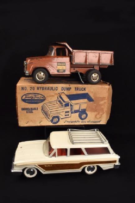 Pressed Steel Station Wagon & Hydraulic Dump Truck (1 of 7)