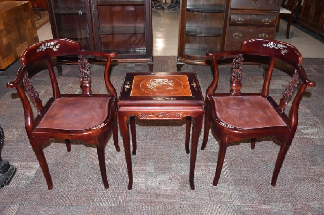 Pr. Asian Corner Chairs & Table Mother of Pearl (1 of 4)