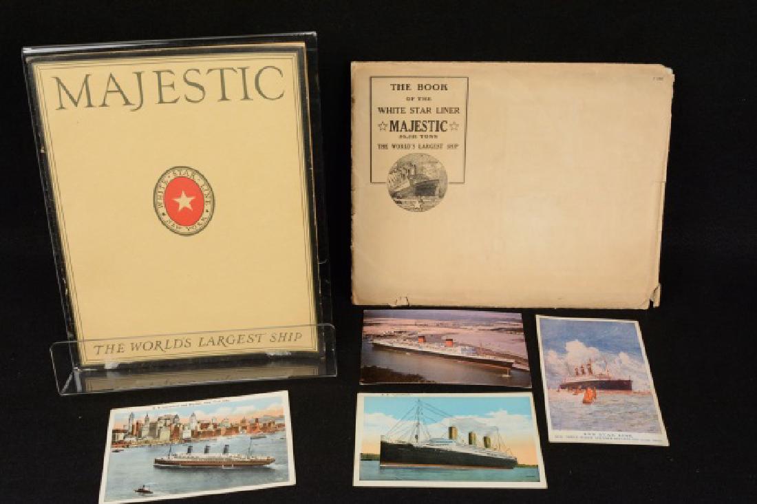 White Star Liner Majestic book & ship postcards (1 of 8)