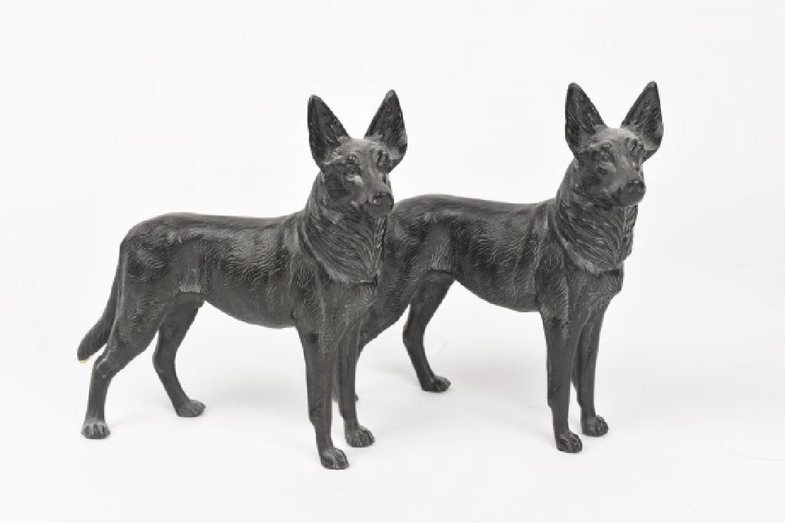Pair metal German Shepherd Figurines (1 of 4)