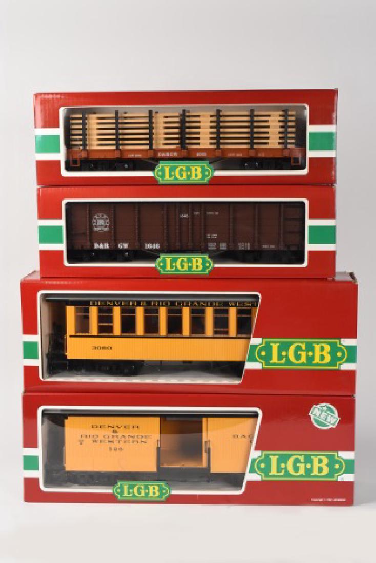 (4) Lehmann Gross Bahn LGB Freight & Train Cars: Lehmann Gross Bahn (LGB) freight, train cars: 4169, 3080 Denver & Rio Grande Western Personenwagen, 4073, 3084 Denver & Rio Grande Western baggage car. Contact our recommended 3rd party "for profit" s