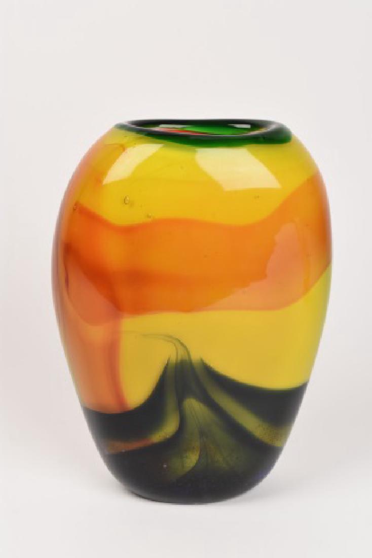 Nemtoi yellow multi-colored vase, 10 1/4 (1 of 4)