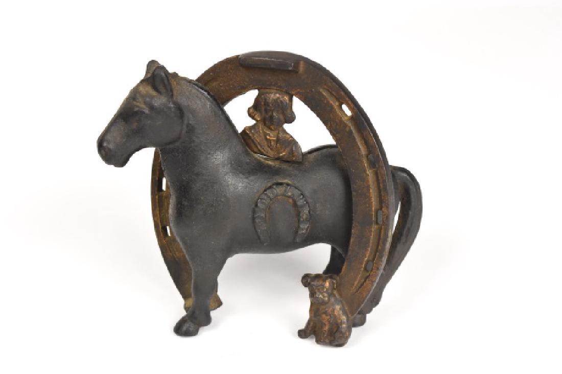 "Good Luck Horse Shoe" Cast Iron Still Bank (1 of 6)