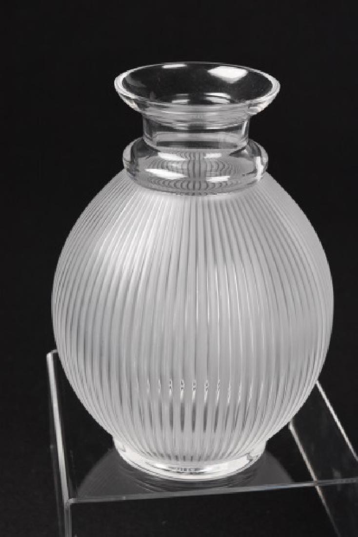 Lalique Crystal Ribbed Vase (1 of 3)