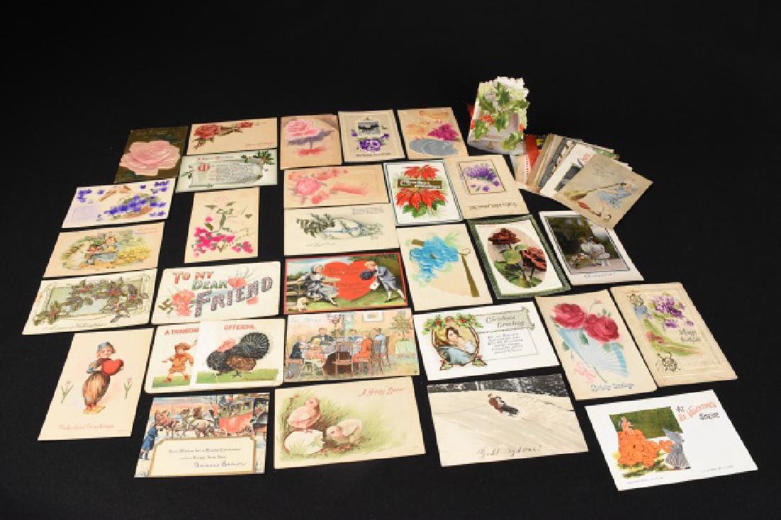 (40+/-) Vintage Holiday postcards, many embossed (1 of 7)