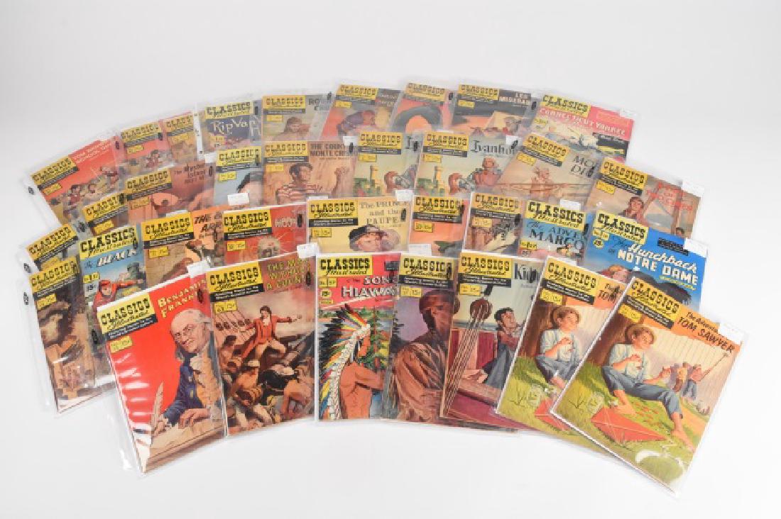 (33) 1940's Classics Illustrated Comics: Collection of (33) 1940's Classics Illustreted Comics. Titles Include Hunchback of Notre Dame, Ivanhoe, Moby Dick, Les Miserables, Connecticut Yankee, The adventures of Marco Polo and much more. Each