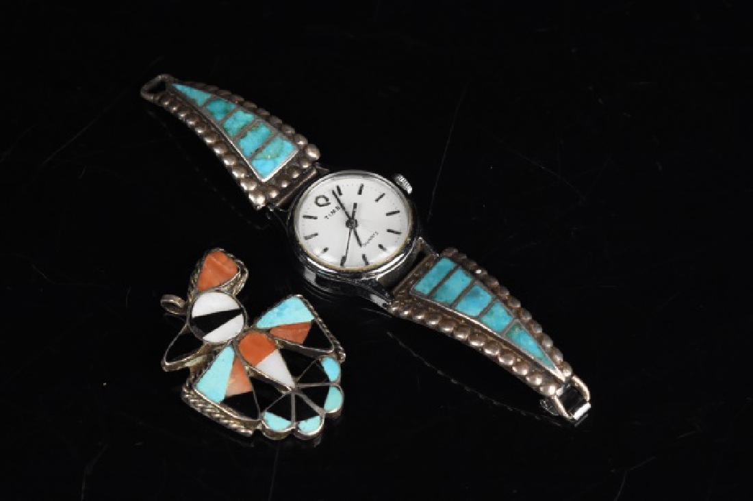 Timex Watch with Silver and Turquoise Band (1 of 4)