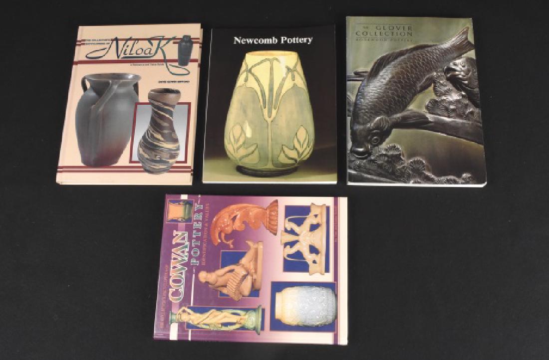 (4) Pottery Collector Books: (4) Pottery collector books. Titles: Rookwood Pottery, Newcomb Pottery, The Collector's Encyclopedia of Niloak, Cowan Pottery. Contact our recommended 3rd party "for profit" shipper Pak Mail at (260)