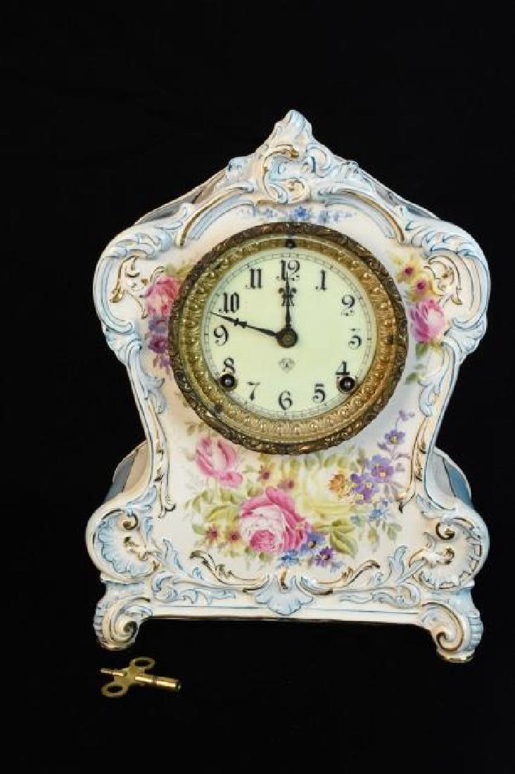 Ansonia Royal Bonn Porcelain Clock; La Clair (1 of 8)