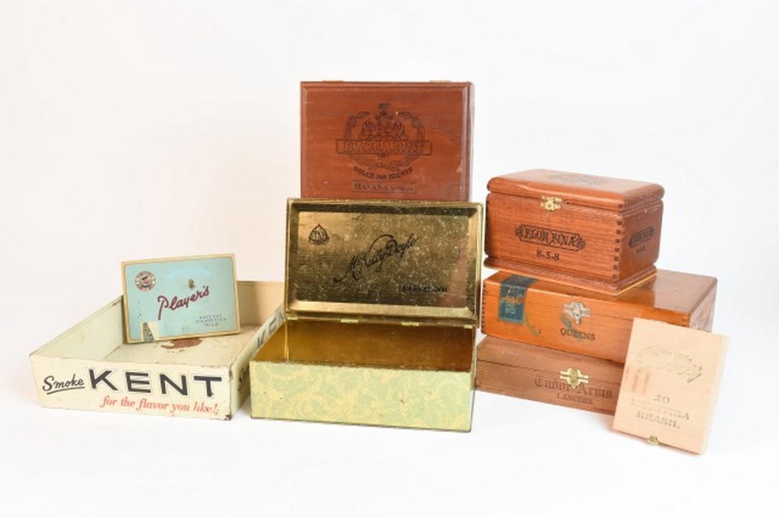 Collection of Cigar Boxes & Advertisement Tin (1 of 10)